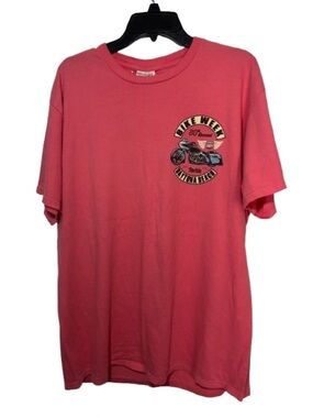 Pink commemorative t-shirt from the 80th Anniversary of Daytona Beach Bike Week